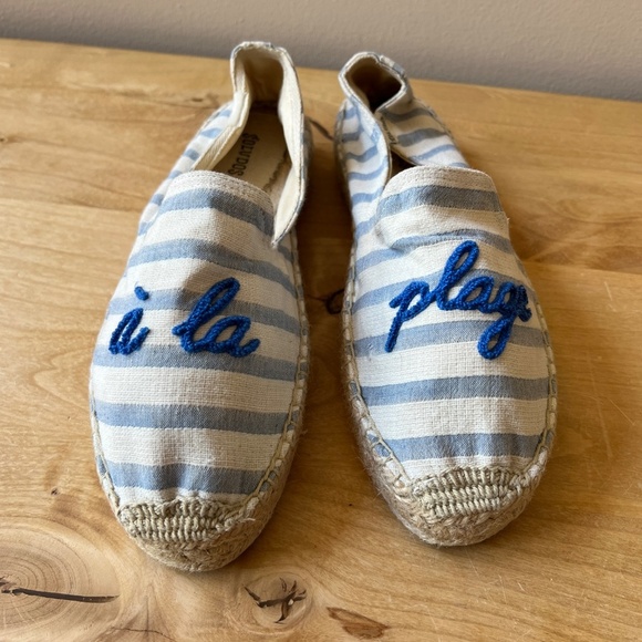 SOLUDOS A LA PLAGE TO THE BEACH NAUTICAL STRIPED ESPADRILLE COASTAL GRANDMA - Picture 2 of 11